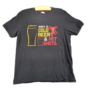 Gildan Men's Fireball Whiskey T-Shirt Black Large Short Sleeve Graphic Logo